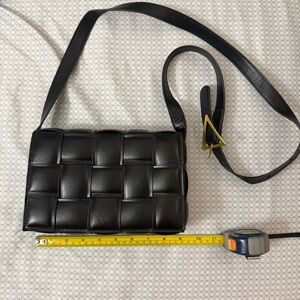 Black Crossbody Purse Padded Magnetic Button